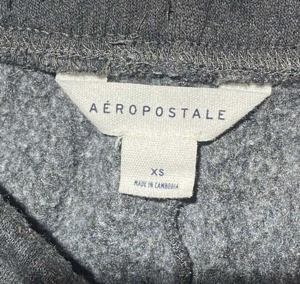 Aeropostale Fleece Tracksuit Set Dark Charcoal Gray Floral Hoodie Sweatpants XS - Picture 9 of 10
